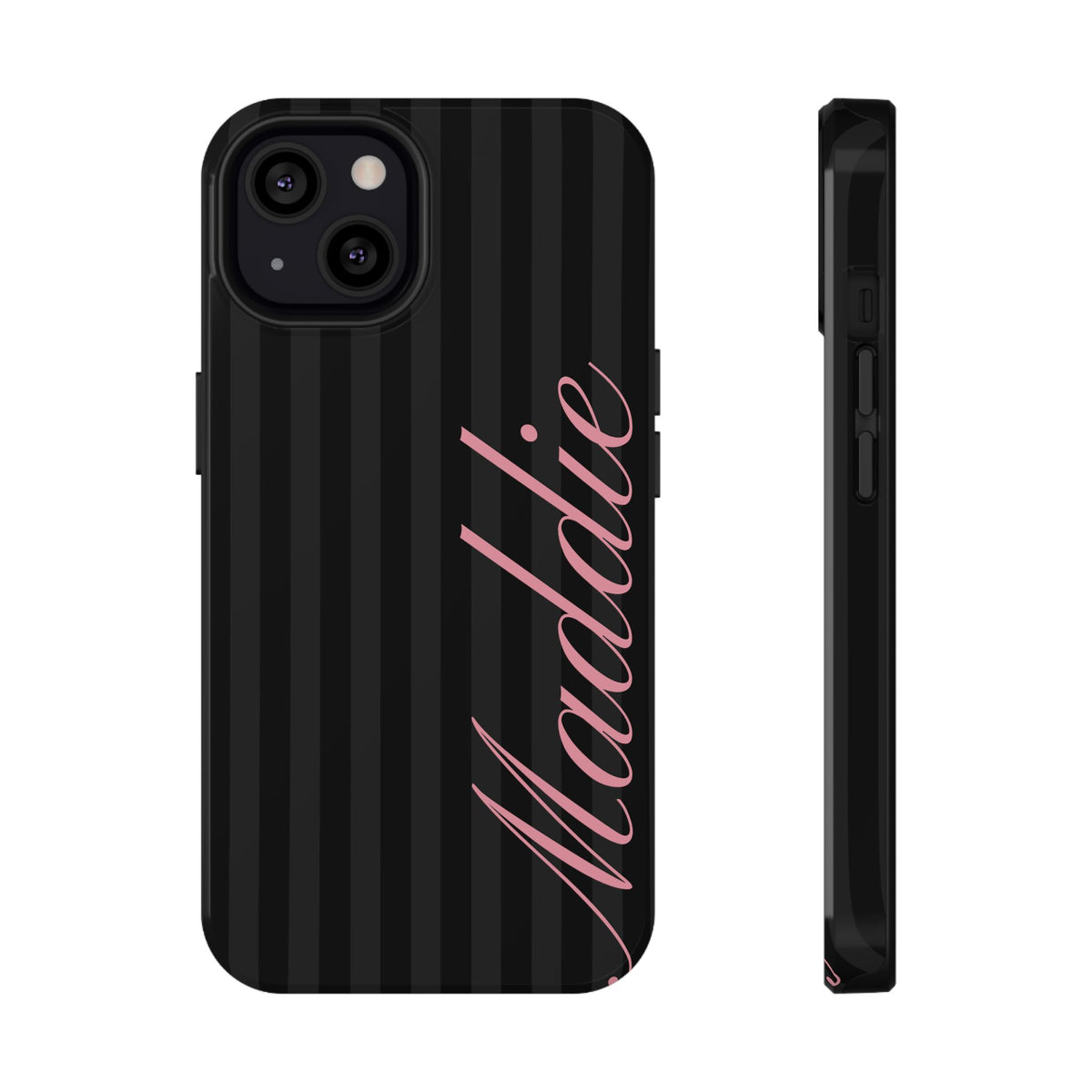 Custom Pink Black Stripes iPhone Case