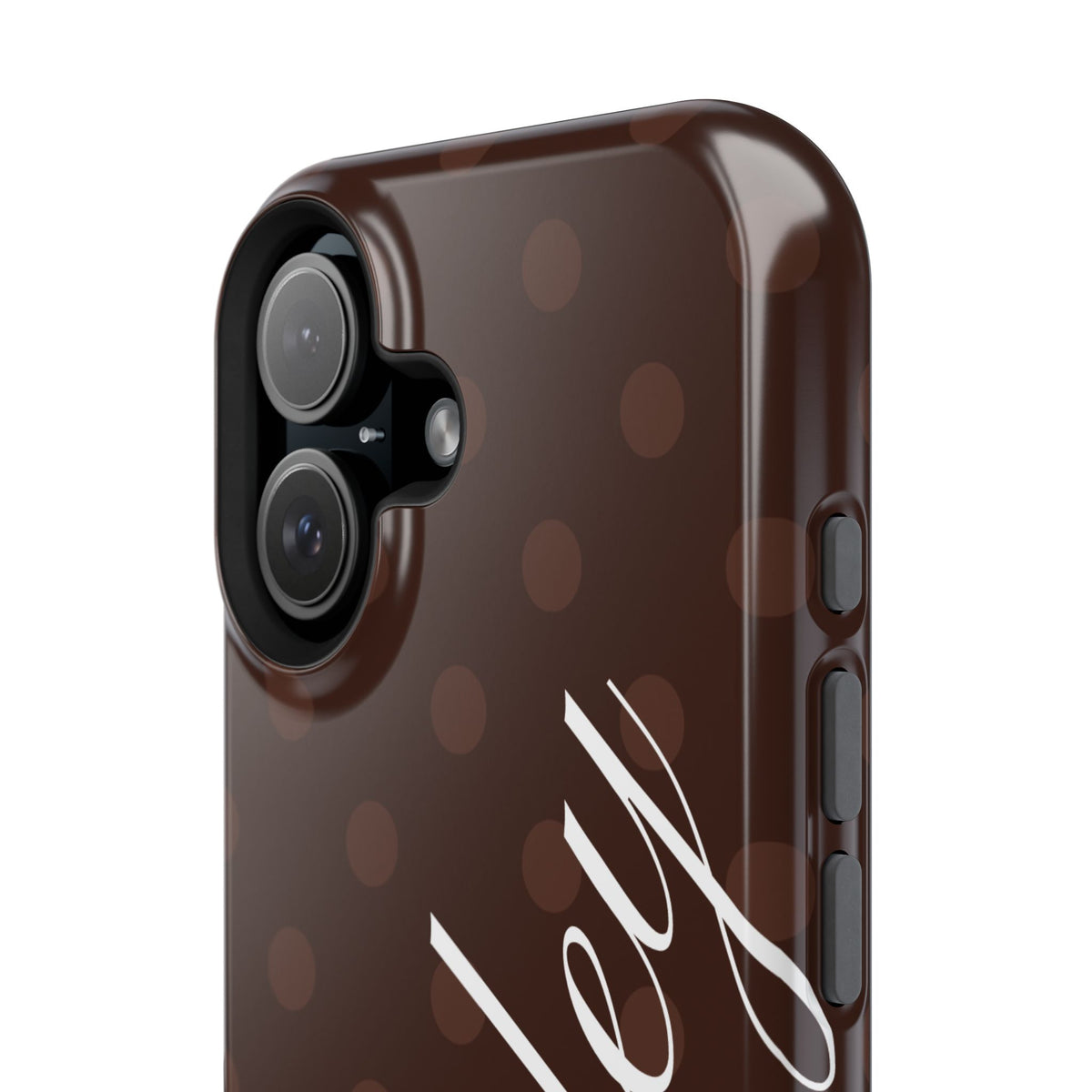 Custom Mocha Polka Dots iPhone Case