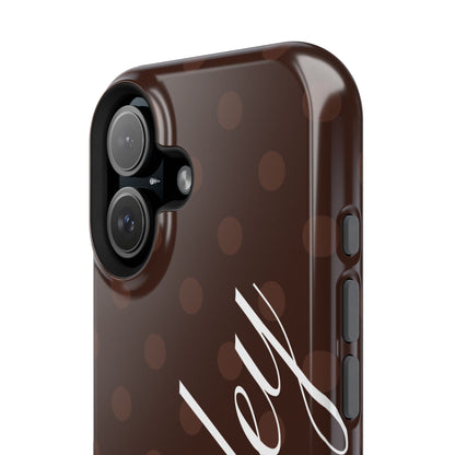 Custom Mocha Polka Dots iPhone Case