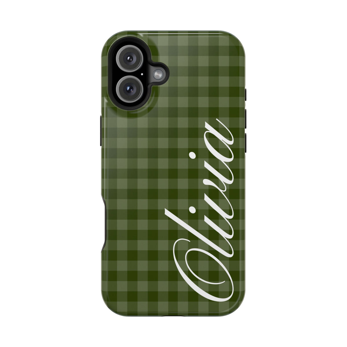 Custom Green Gingham iPhone Case