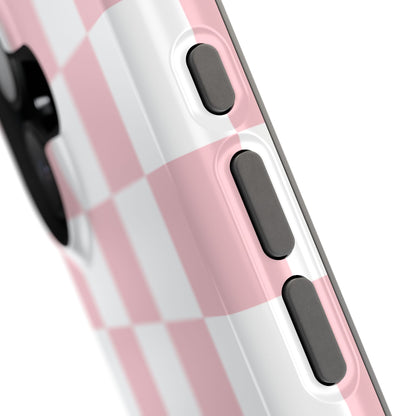 Pastel Pink Checkered iPhone Case
