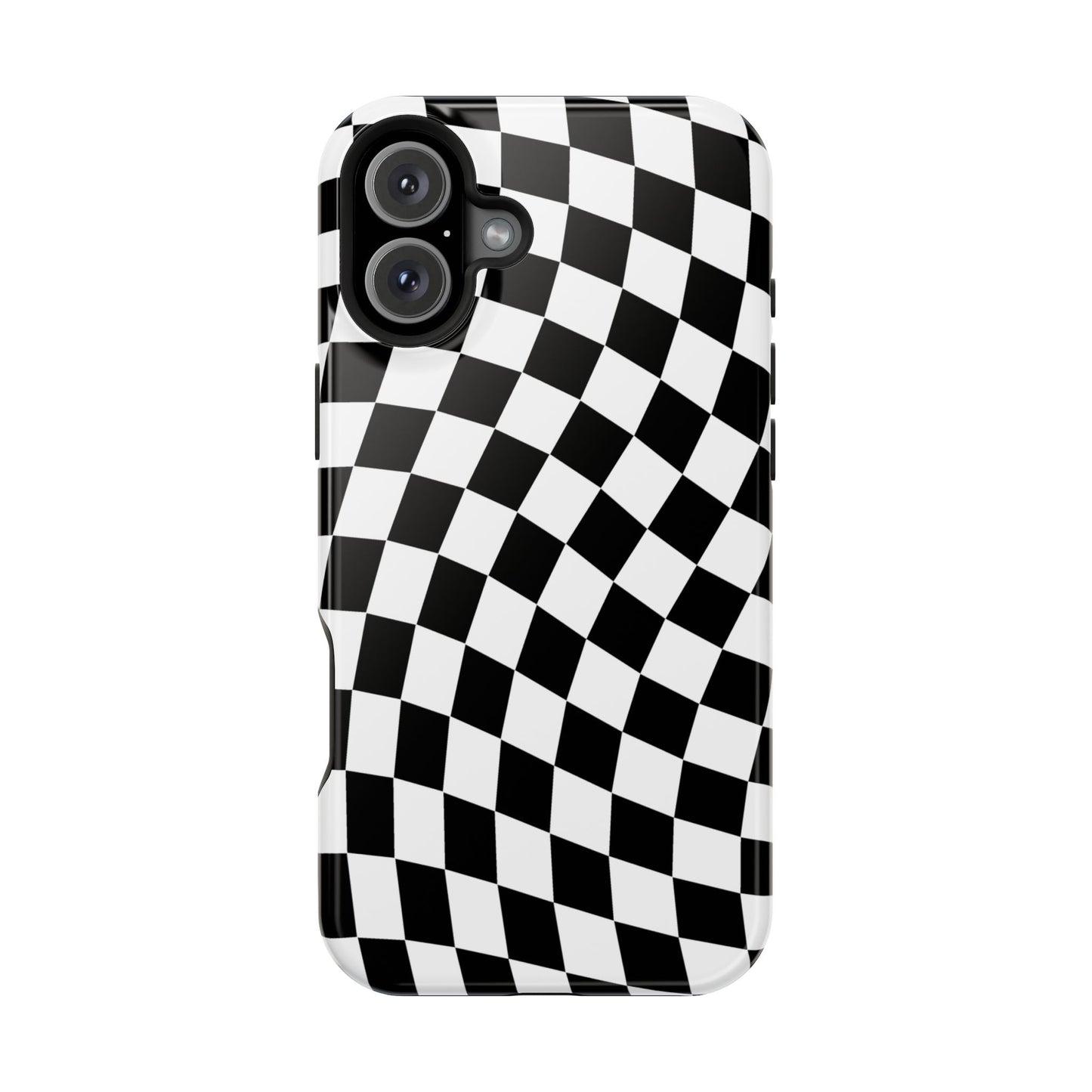 Black Wavy Checkered iPhone Case