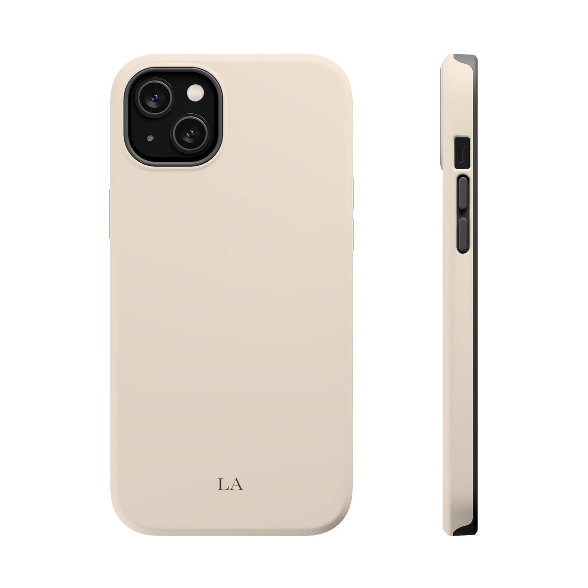 Custom Initials Beige iPhone Case