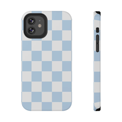 Pastel Blue Checkered iPhone Case