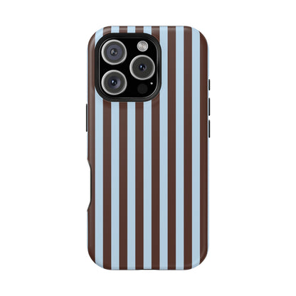 Blue Latte Stripes iPhone Case