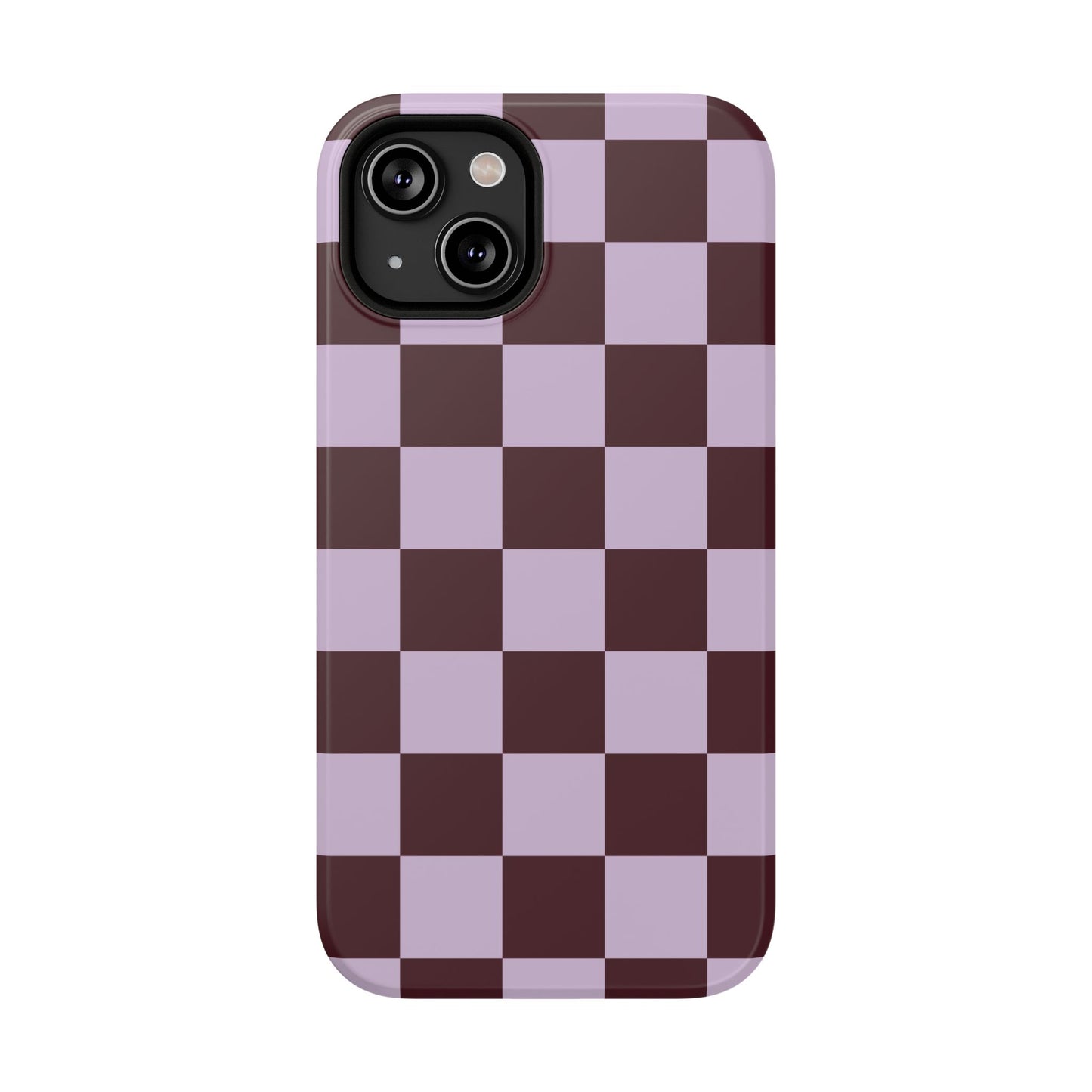 Burgundy & Violet Checkered iPhone Case