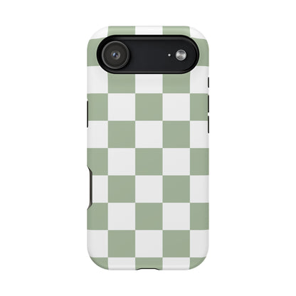 Sage Green Checkered iPhone Case