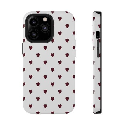 Burgundy Little Hearts iPhone Case