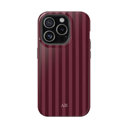 Custom Burgundy Stripes iPhone Case