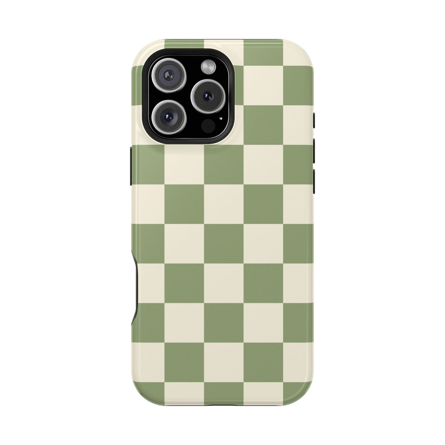 Green & Beige Checkered iPhone Case
