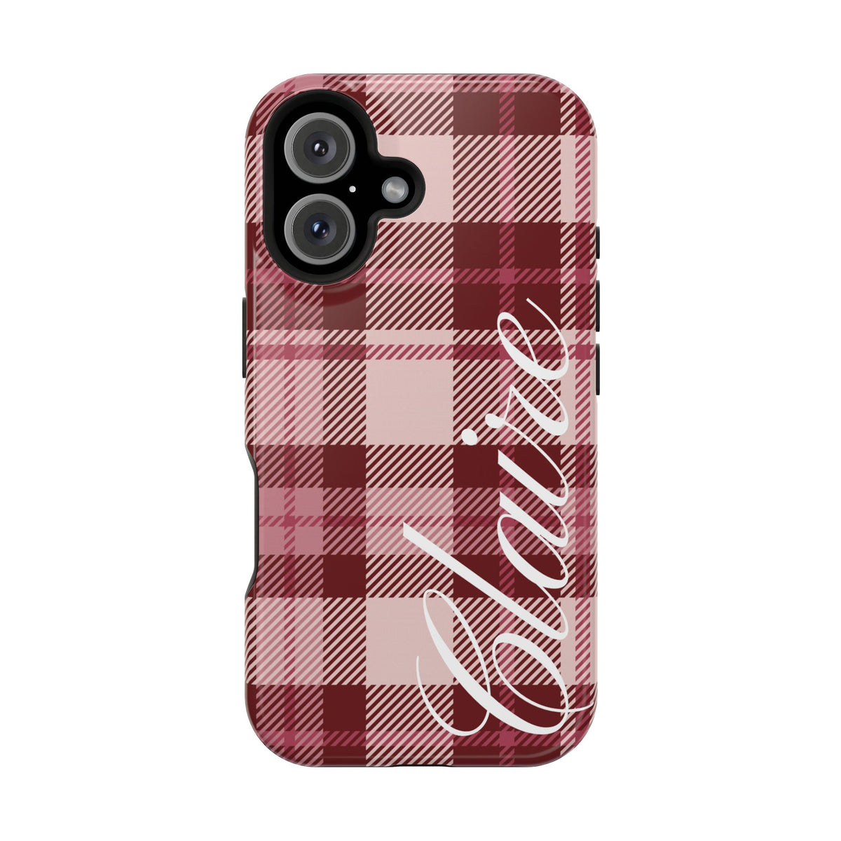 Custom Burgundy Plaid iPhone Case