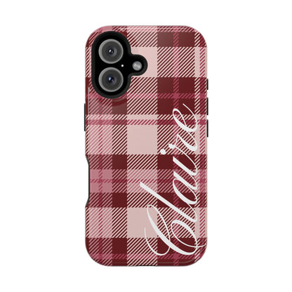 Custom Burgundy Plaid iPhone Case