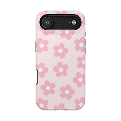 Light Pink Retro Flowers iPhone Case