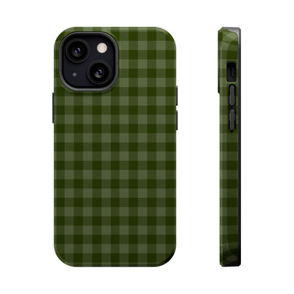 Green Gingham iPhone Case