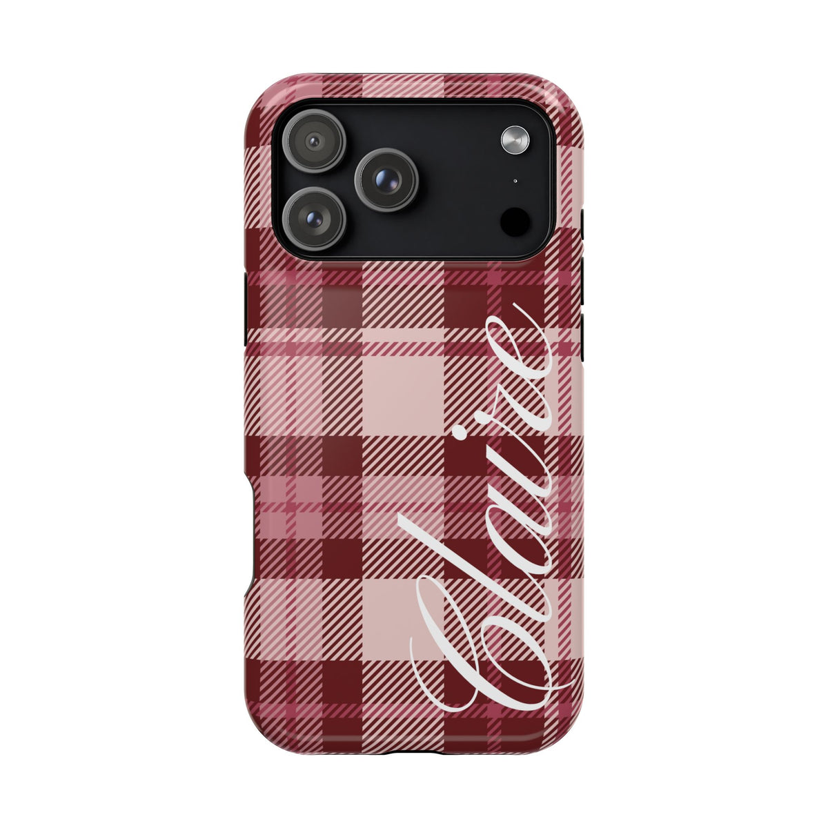 Custom Burgundy Plaid iPhone Case