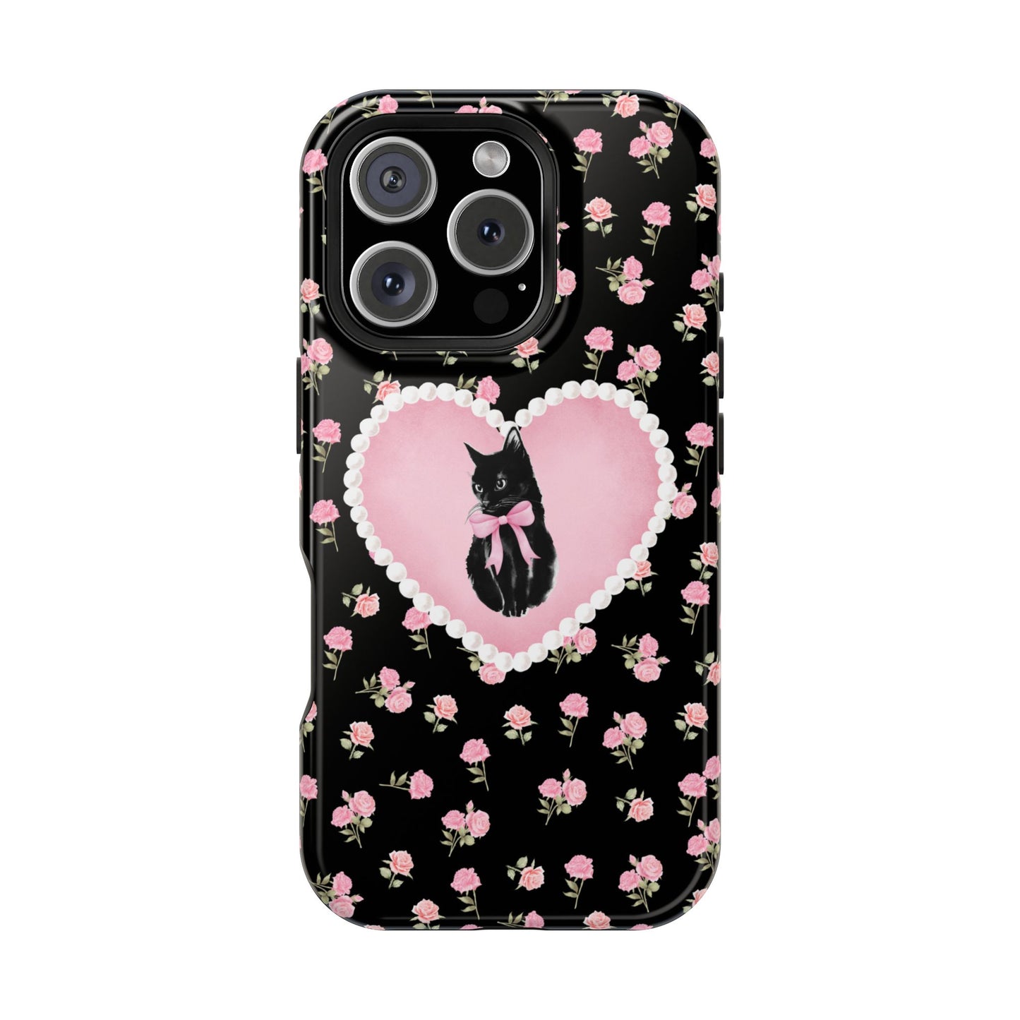 Black Féline Roses iPhone Case