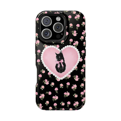 Black Féline Roses iPhone Case