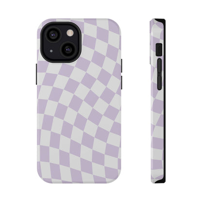 Purple Wavy Checkered iPhone Case