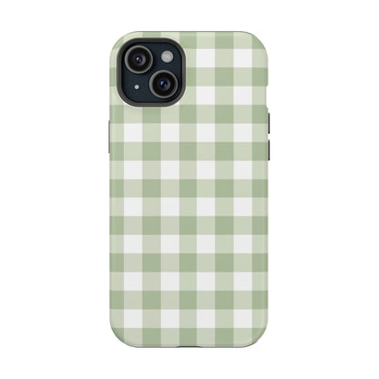Green Gingham iPhone Case