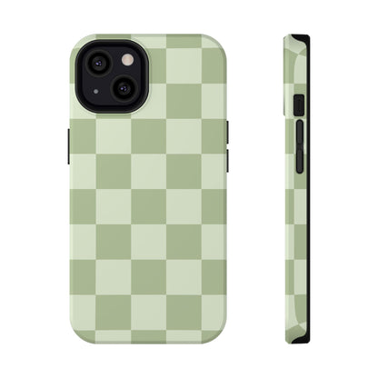Green & Light Green Checkered iPhone Case