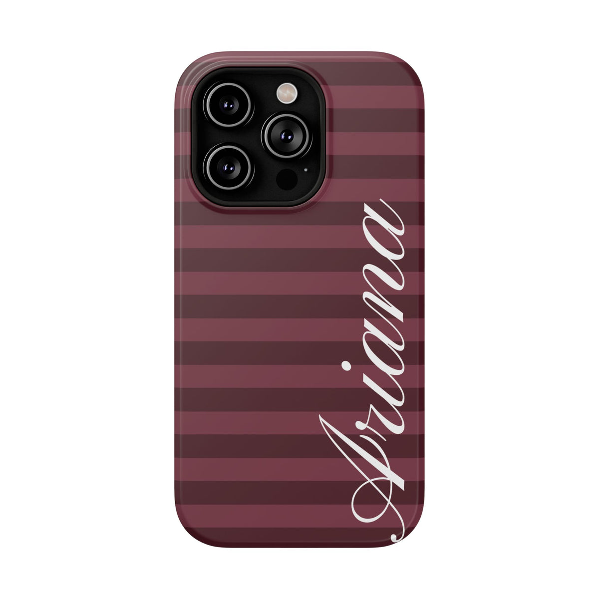 Custom Burgundy Classic Striped iPhone Case