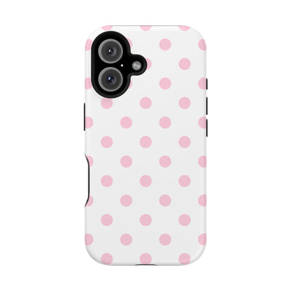 Pink Clouds Polka Dots iPhone Case