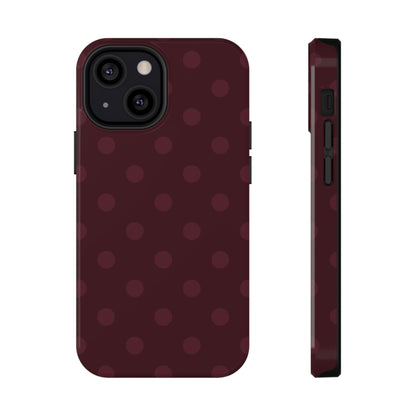 Burgundy Polka Dots iPhone Case