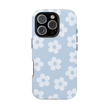 Blue Retro Flowers iPhone Case