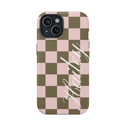 Custom Pistachio Checkered iPhone Case