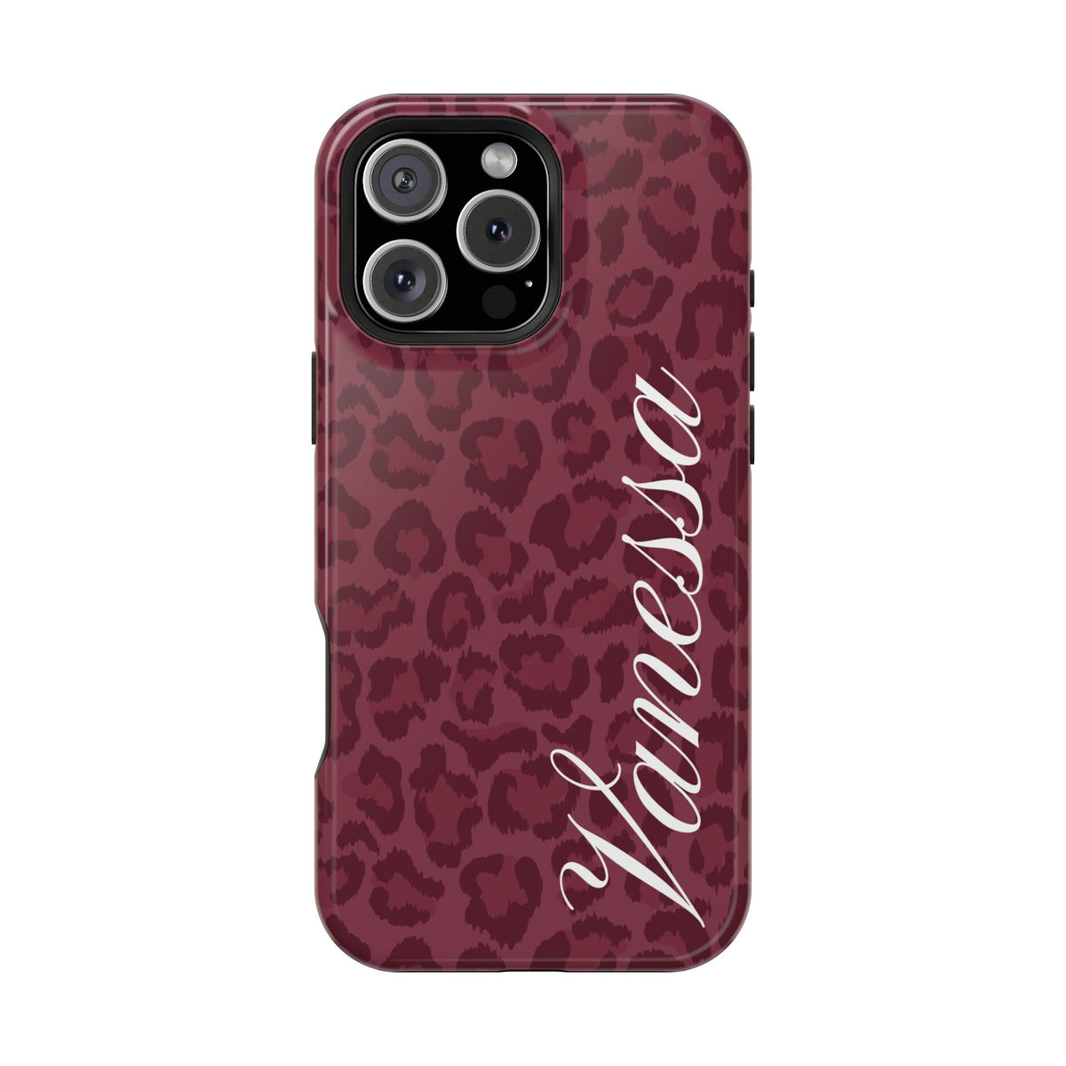 Custom Burgundy Leopard iPhone Case