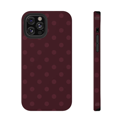 Burgundy Polka Dots iPhone Case