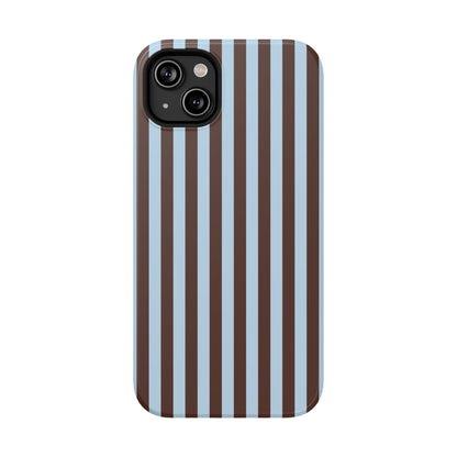 Blue Latte Stripes iPhone Case