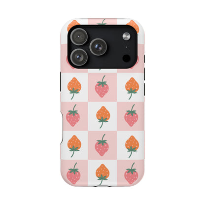 Strawberry Checkered iPhone Case