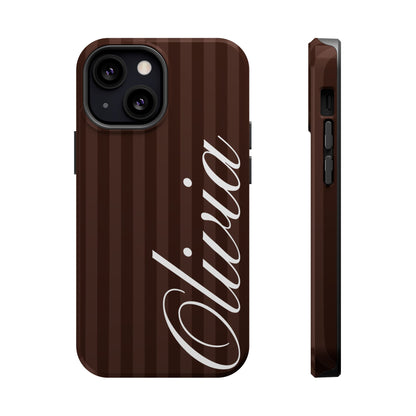 Custom Mocha Stripes iPhone Case