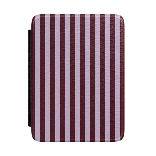 Burgundy & Violet Stripes Kindle Case
