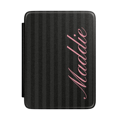Custom Pink Black Stripes Kindle Case