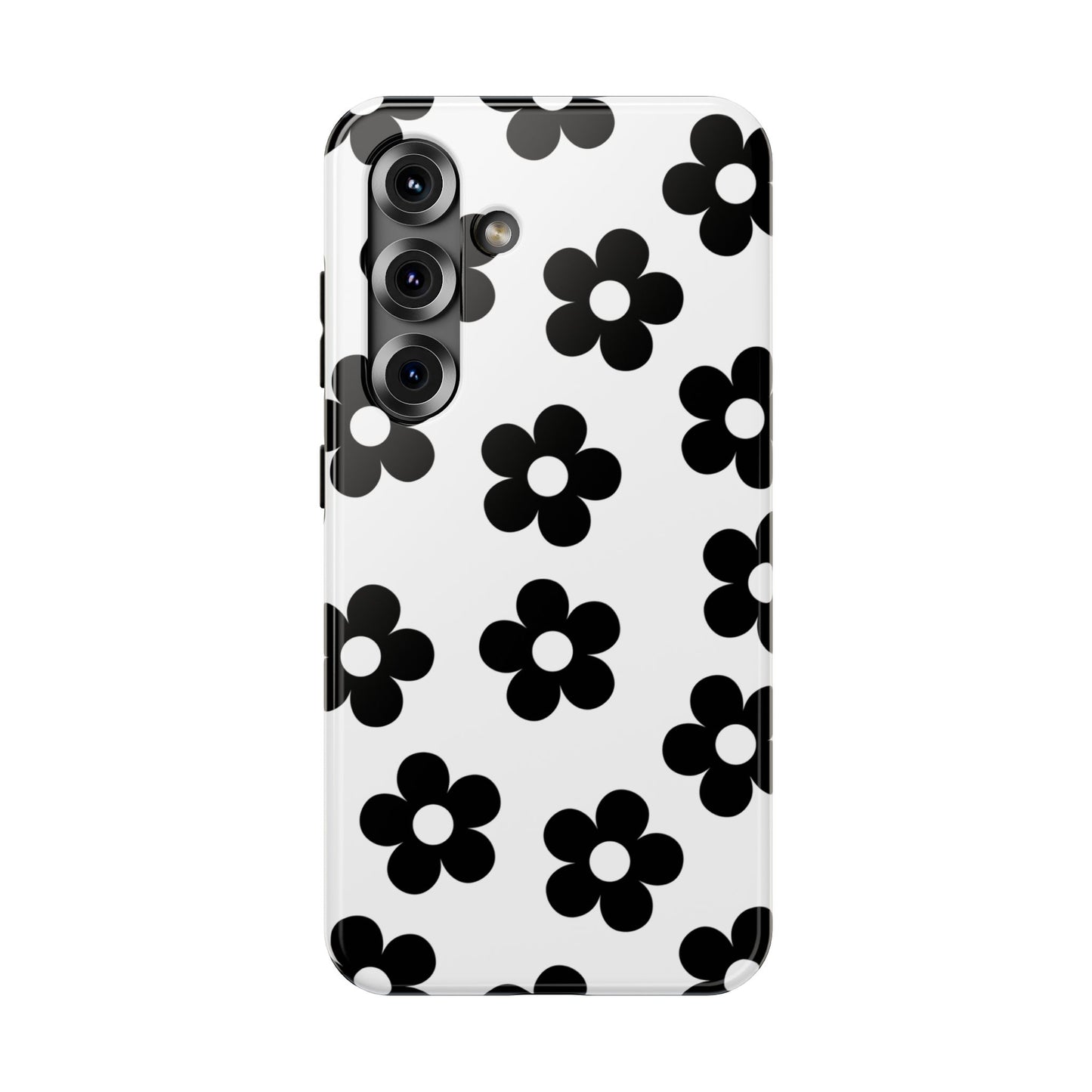 White Retro Flowers Samsung Case