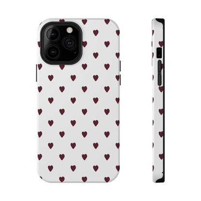 Burgundy Little Hearts iPhone Case