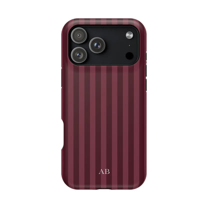 Custom Burgundy Stripes iPhone Case