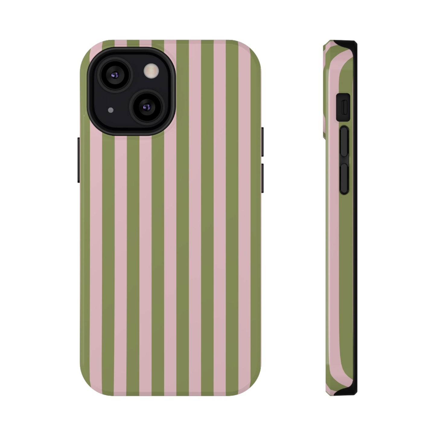 Pink Matcha Stripes iPhone Case