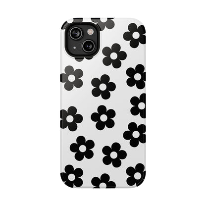 White Retro Flowers iPhone Case
