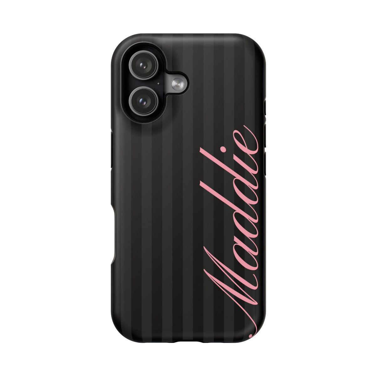 Custom Pink Black Stripes iPhone Case
