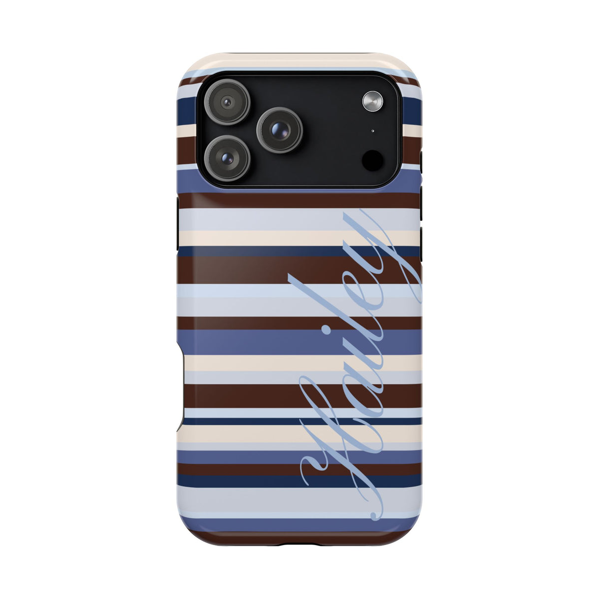 Custom Blueberry Mocha Stripes iPhone Case