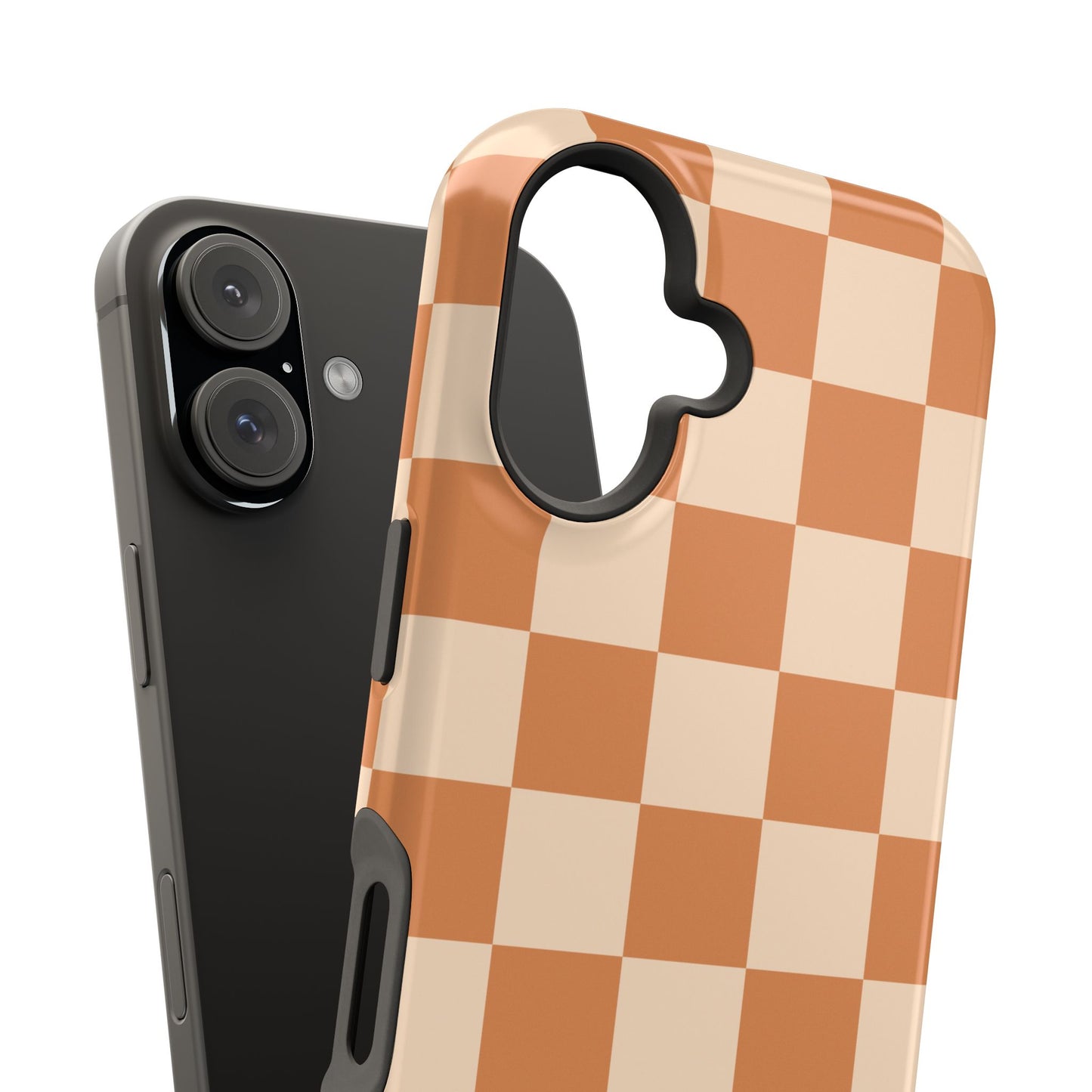 Dark Orange Checkered iPhone Case