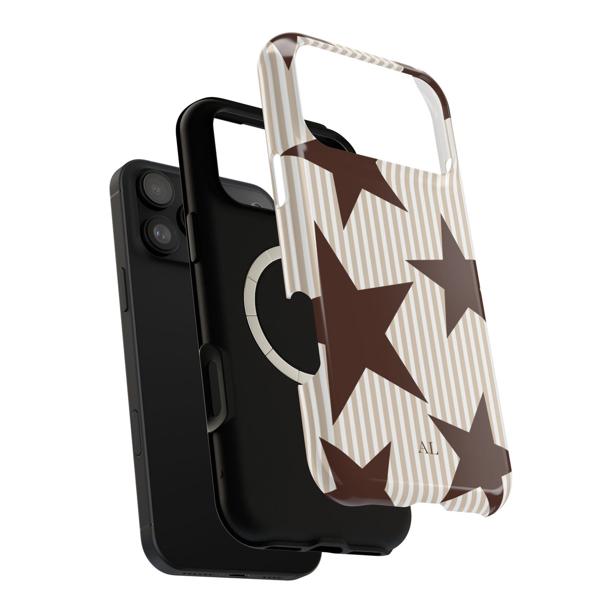Custom Initials Mocha Star iPhone Case