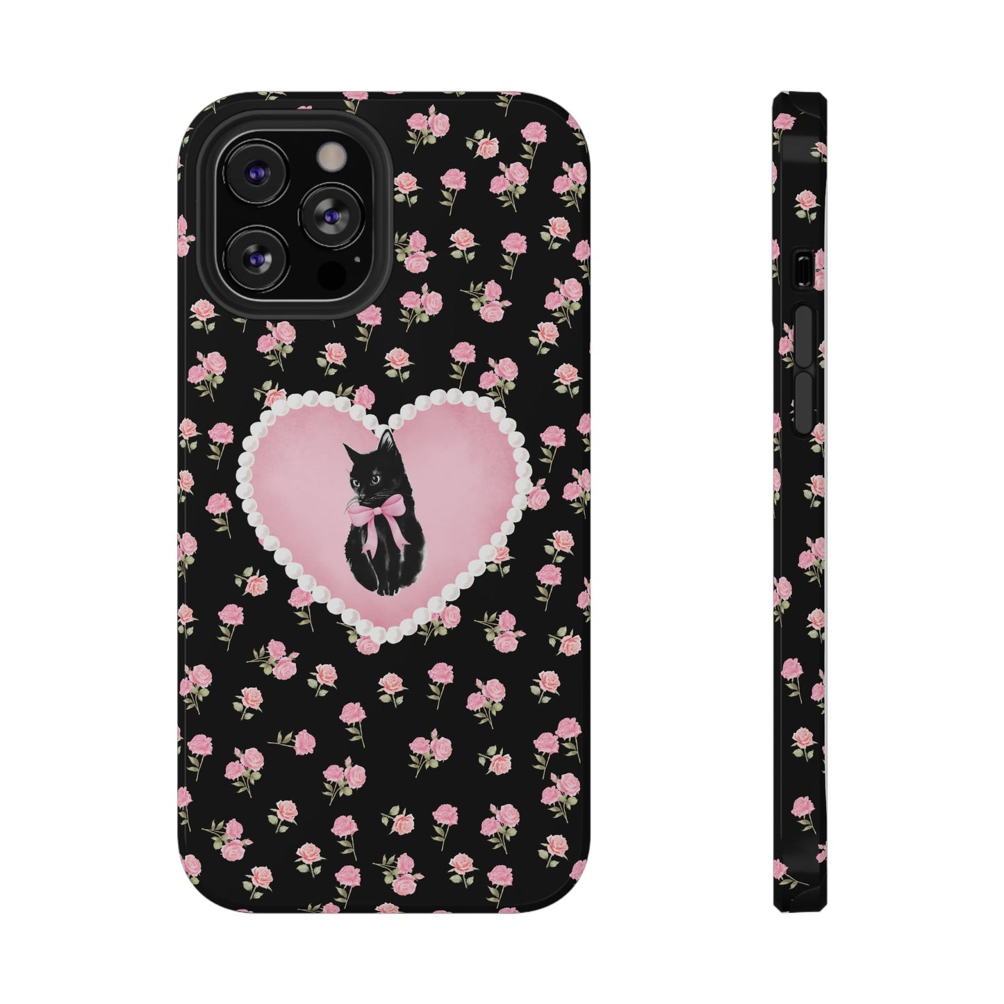 Black Féline Roses iPhone Case