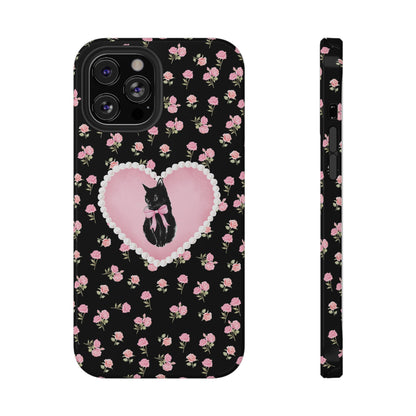 Black Féline Roses iPhone Case