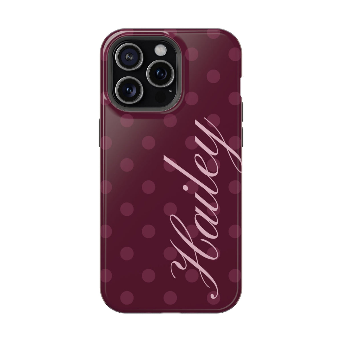 Custom Plum Polka Dots iPhone Case