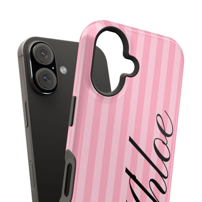 Personalized Bubblegum Stripes iPhone Case