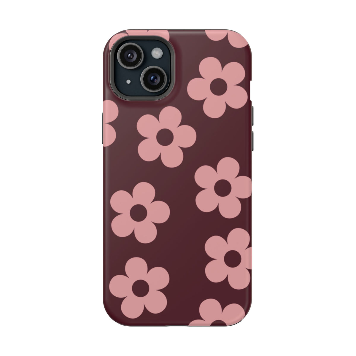 Burgundy & Pink Flowers iPhone Case